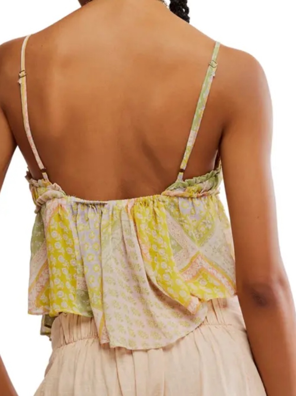 FREE PEOPLE RUFFLED ALIX PRINTED CAMISOLE XL - Picture 3 of 9